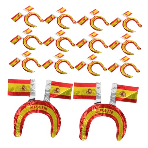 Beaupretty 50 Stück Spanische Flagge Luftballon Haarreifen Patriotische Party Haarreifen mit Aufblasbaren Folienballons Bunte Festliche Kopfbedeckung für Nationalfeiertag und Feierlichkeiten von Beaupretty