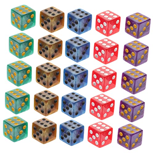 Beaupretty 50 Stück Teiliges Acryl Bunte Perlmutt würfel mit Abgerundeten Ecken für Spiele Bastelprojekte Mehrzweck Spielwürfel Zubehör von Beaupretty