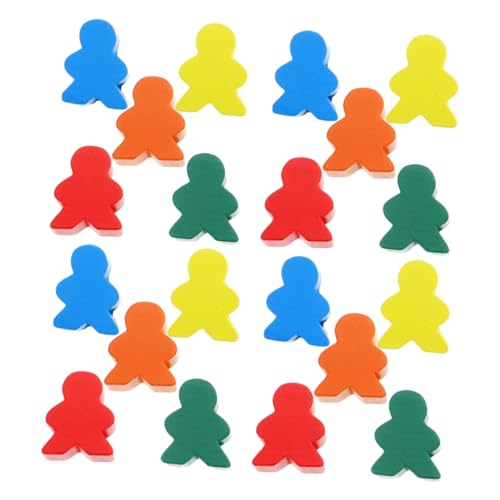 Beaupretty 50 Stück Teiliges Bunter Holz Spielfiguren für Brettspiele Langlebige Kindgerechte Spielfiguren Farben Multifunktionale Ersatzfiguren für Strategiespiele und Brettspielzubehör von Beaupretty