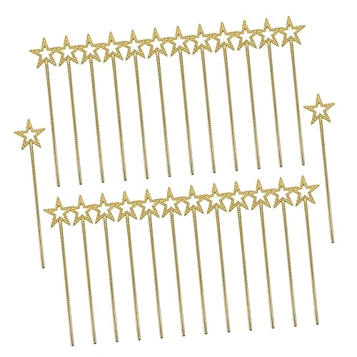 Beaupretty 50 Stück Teiliges Goldene Stern Zauberstäbe Leichte Stabile Engel Stäbe für Party Deko Cosplay und Verkleidung als Festliche Bühnenrequisite für Erwachsene von Beaupretty