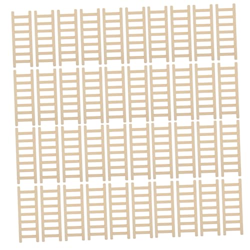 Beaupretty 50 Stück Teiliges Mini Holzleiter DIY Puppenhaus Möbel Kleine Kompakte Holztreppe für Miniaturlandschaft und Garten Dekoration Vielseitig Einsetzbar Langlebig von Beaupretty