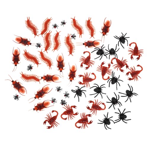 Beaupretty 50 Stück Teiliges Realistischer Insekten mit Spinnen und Form Detailgetreue Halloween Deko und Aprilscherz Requisiten für Gruselige Streiche und Partyspaß von Beaupretty