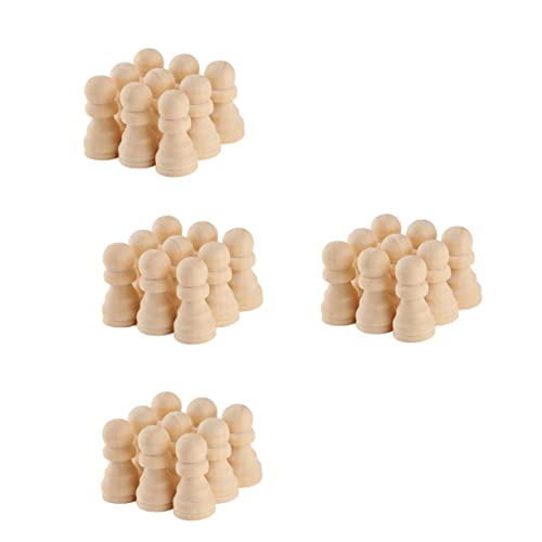 Beaupretty 50 Stück Unvollendete Schachfiguren aus Holz für DIY Malprojekte Kreative Spielzeuge Fantasie und Geschicklichkeit für Bastelarbeiten von Beaupretty