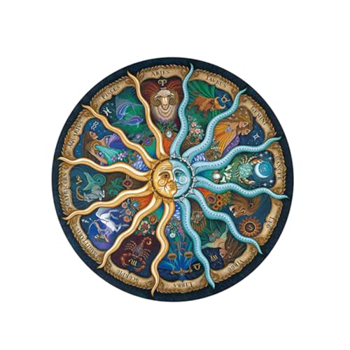 Beaupretty 500 Stück Rundes Puzzle für Erwachsene Farbenfrohes Sternzeichen Motiv Präzise Papierpuzzle Langlebig und Pädagogisch als Anspruchsvolles Lernspielzeug von Beaupretty