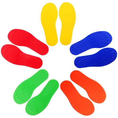 Beaupretty 5Paare Sensorische Fußabdrücke Spielmatte für Kindergarten und Zuhause Fördert Sensorische Integration und Körperliche Entwicklung für Erwachsene Farbige von Beaupretty