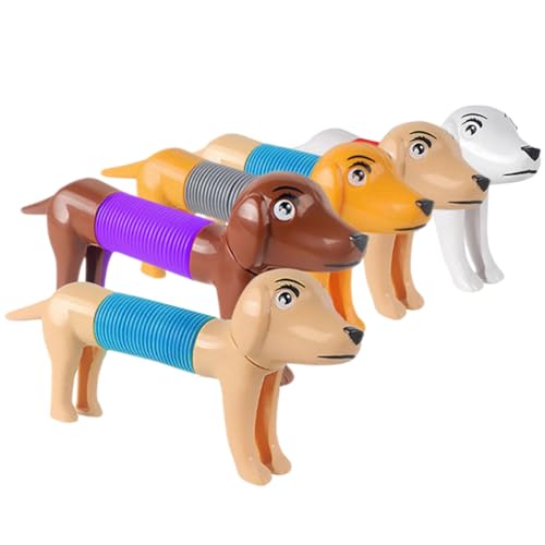 Beaupretty 5Stücke Teiliges Hunde Poprohrspielzeug Dehnbares Sensorisches für Hunde für Stressabbau und Beschäftigung Farbenfrohes Design Geeignet für Partys und Feste von Beaupretty
