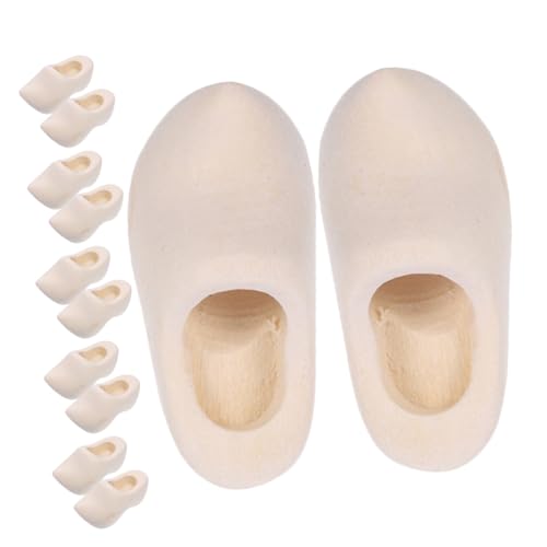 Beaupretty 6 Paar Mini Puppenhausschuhe Holzschuhe Zum Basteln Miniatur Holzschuhe Zum Selbermachen Miniatur Holzdekorationen Schuhe Zum Selbermachen Holz Puppenhausschuhe Puppenhaus von Beaupretty