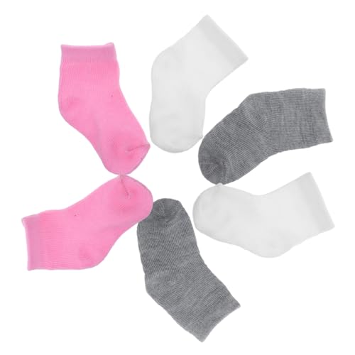 Beaupretty 6 Paare Mini Puppensocken für Puppen Weiche Dehnbare Puppenzubehör Socken in Weiß Rosa für Babypuppen und DIY Puppenkleidung Kompakt und rutschfest von Beaupretty