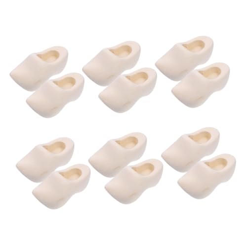 Beaupretty 6 Paare Miniatur Holzschuhe Unbemalt Niederländische Puppenhaus Schuhe für DIY Dekoration Mikro Landschaft Zubehör von Beaupretty
