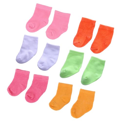 Beaupretty 6 Paare Puppensocken für Puppen Bunte Accessoires für Puppenmode und DIY für Puppenhäuser und Kreative Bastelprojekte von Beaupretty