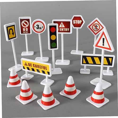 Beaupretty 6 Sätze Miniatur Verkehrszeichen für Realistische Nachbildung von Warnschildern und Straßensperren Pädagogisches Lernspielzeug für Frühe Verkehrserziehung und Spielerisches von Beaupretty