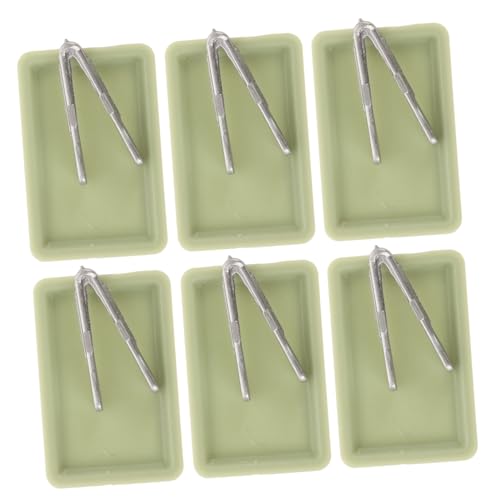 Beaupretty 6 Sätze Teiliges Miniatur Puppenhaus Küchenzubehör Realistische Mini Backbleche und Zangen Kompakt Dekorativ für DIY Puppenhaus Bäckerei Szenen von Beaupretty