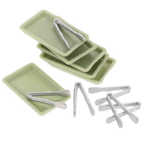 Beaupretty 6 Sätze Teiliges Puppenhaus Backset Miniatur Backbleche und Brotzangen Miniatur Küchenzubehör für Puppenhaus Bäckerei Dekoration DIY Micro Szene Zubehör von Beaupretty