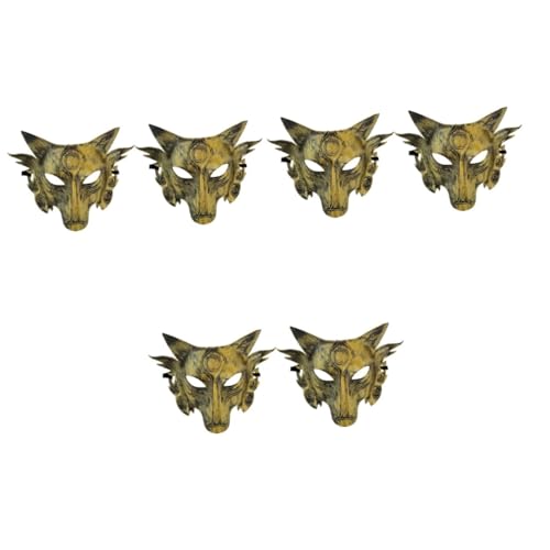 Beaupretty 6 Stck. Wolfskopfmaske Halloween-maske Cosplay-wolf Halloween-tiermasken Wolf Kostüm Masken Tierkopfmasken Tier Golden Beaupretty 6 Stck. Wolfskopfmaske Halloween-maske Cosplay-wolf Halloween-tiermasken Wolf Kostüm Masken Tierkopfmasken Tier Golden von Beaupretty