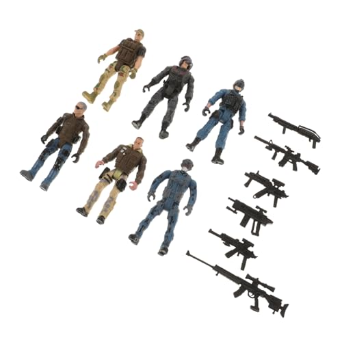 Beaupretty 6 Stück Artikulierte Militärsoldaten Figuren Beweglich Realistische Polizei Soldat Modelle für Jungen Mädchen Sammler von Beaupretty