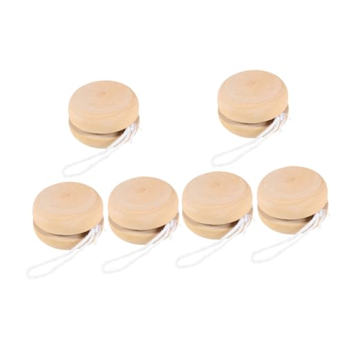 Beaupretty 6 Stück DIY Holz Yo Yo Bälle Unbemalt zum Bemalen Kinderhandwerk Partyspielzeug Sicheres Holzspielzeug für Mädchen Jungen von Beaupretty