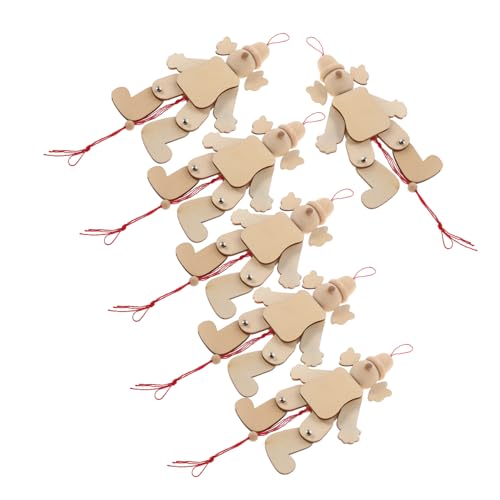 Beaupretty 6 Stück DIY Ziehschnur Marionette Handgemachte Holz Clown Marionette für Kreative Projekte und Interaktives Spiel von Beaupretty