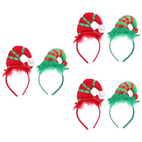 Beaupretty Weihnachtsdekoration 6 Stück Elfenhut-Stirnband Elfenhut-Haarband Weihnachtselfen-Kostüm-Kopfbedeckung Elfen-Stirnband Weihnachtsfeier-Zubehör Weihnachtsstirnbänder von Beaupretty