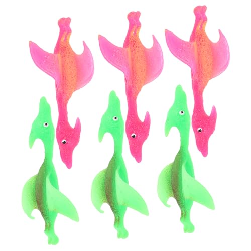 Beaupretty Dinosaurier Finger Auswurf Spielzeug 6 Stücke Dehnbar Stressabbau Spaß für Kinder und Fidget Spielzeug für Zuhause und Unterwegs von Beaupretty