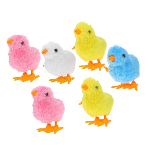 Beaupretty 6 Stück Küken Aufziehbare Plüsch Küken für Ostern Farbenfrohe Deko für Feiern und Familienzusammenkünfte Langlebiges und Batteriefreies von Beaupretty