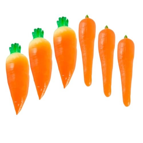 Beaupretty 6 Stück Lebensechte Künstliche Karotten Teiliges PVC Miniaturmodell Realistische Deko für Küche Garten Fotografie und DIY Bastelprojekte Vielseitige Simulation von Möhren von Beaupretty