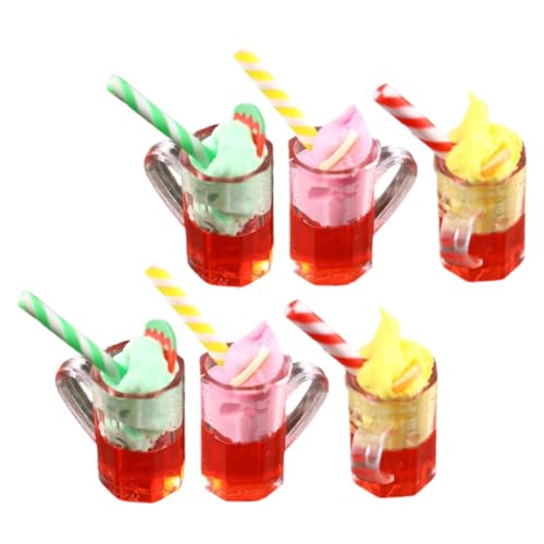Beaupretty 6 Stück Maßstab Puppenhaus Zubehör Farbenfrohe Fake Eiscreme Figuren für Spiel und Fotografie Requisiten von Beaupretty