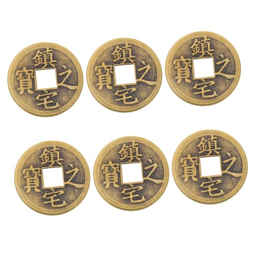 Beaupretty 6 Stück Messing Feng Shui Münzen Vielseitige Dekoration und Bastelzubehör Robuste Chinesische Glücksmünzen für Knoten Armbänder Langlebig und Glänzend für DIY Handwerkskunst von Beaupretty
