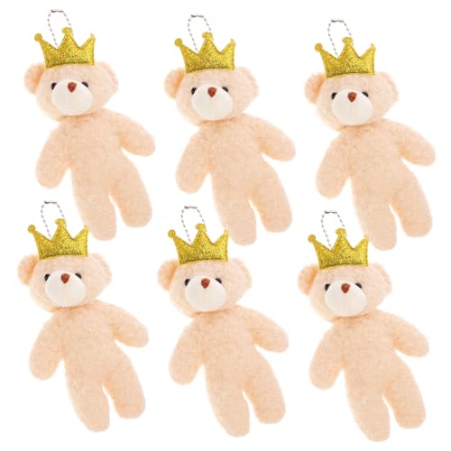Beaupretty 6 Stück Mini Bär Plüschspielzeug Flauschige Schlüsselanhänger für Taschen Rucksäcke und DIY Projekte Einzigartiges Geburtstagsgeschenk Mini Kuscheltiere Liebevollem Design von Beaupretty
