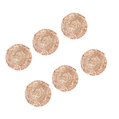 Beaupretty 6 Stück Mini Strohhüte für Puppen Handgewebte Sommer Kopfbedeckungen für DIY Dekoration und Bastelprojekte Puppenhüte aus Stabilem Material von Beaupretty