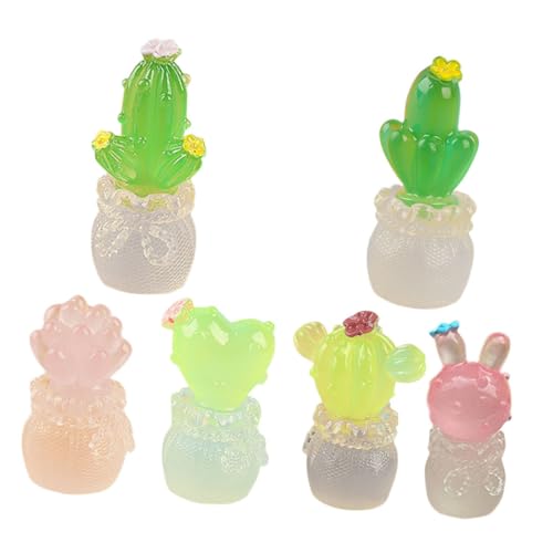 Beaupretty 6 Stück Miniatur Kaktus Deko Resin Realistisch Kleines Pflanzenmodell für Puppenhaus Garten Micro Landschaft Innen Außendekoration von Beaupretty