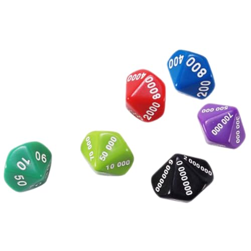 Beaupretty 6 Stück Multi Seitige Spielwürfel für Brettspiele Partyspiele und Familienfeiern Leicht und Tragbar für Unterwegs Zufällige Farbe Zufällige Farbe von Beaupretty