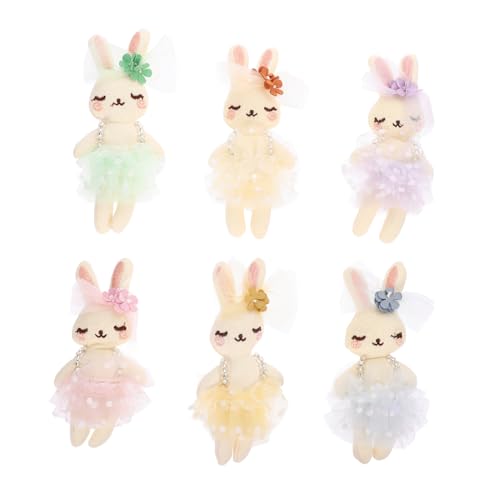Beaupretty 6 Stück Plüsch Osterhasen Figuren DIY Dekoration für Kopfbedeckungen Kleidung Schals Rucksäcke Kuscheltier für Ostergeschenke und Kreative Bastelprojekte von Beaupretty