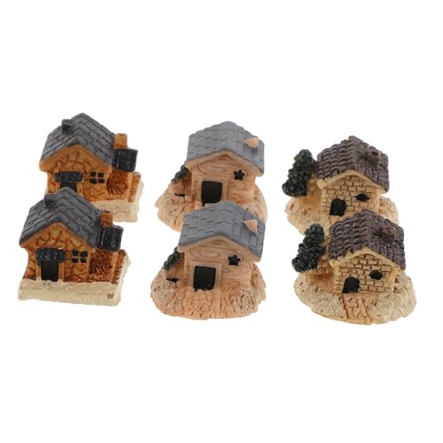 Beaupretty 6 Stück Resin Miniatur Häuser Präzise Gestaltete Miniatur Villen für Bonsai Terrarium Deko Platzsparend für Mikrolandschaften und Kleine Gartenmodelle Vielseitig Einsetzbar von Beaupretty