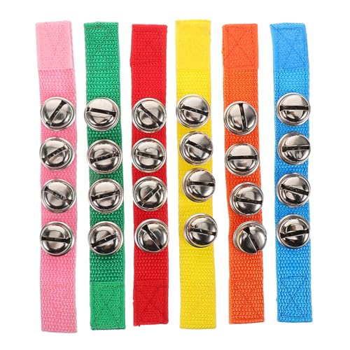Beaupretty 6 Stück Teiliges Armband Glöckchen aus Kindersicherem Stoff Bunte Handgelenk Schellen für Rhythmusspiel Musikunterricht und Sensorische Frühförderung für Kleinkinder und Tanzspaß von Beaupretty