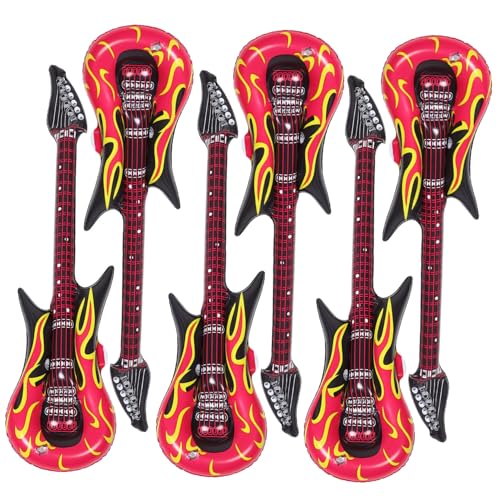 Beaupretty 6 Stück Teiliges Aufblasbare Gitarre aus PVC Lustige Luftgitarren für Party Dekoration für Karneval Leicht und Tragbar Wiederverwendbar von Beaupretty