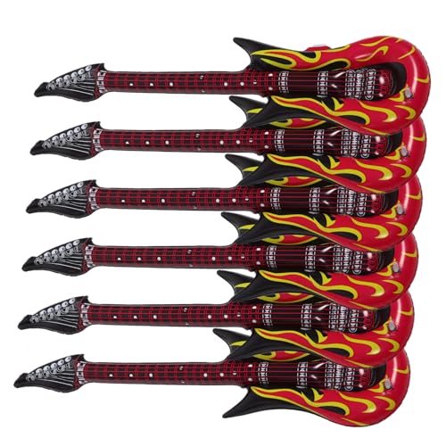 Beaupretty 6 Stück Teiliges Aufblasbare Gitarren Lustige Tragbare Instrumente für PVC Luftgitarren für Partys Cosplay und Mottopartys für Altersgruppen von Beaupretty