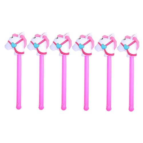 Beaupretty 6 Stück Aufblasbare Pferdekopfstäbe Kinder Spielzeug Partydekoration Pferdegeburtstag Aufblasbare Partygeschenke von Beaupretty