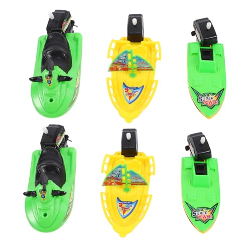 Beaupretty 6 Stück Teiliges Badespielzeug Plastikboote für Bewegliche Segelboote und Motorboote für Badewanne und Schwimmbad Sichere und Farbenfrohe Designs von Beaupretty
