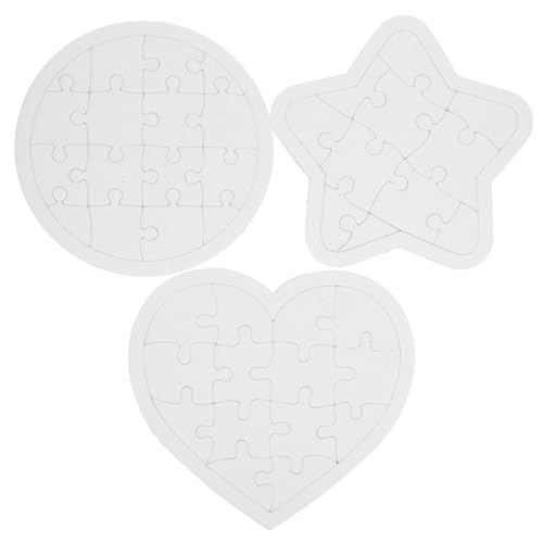 Beaupretty 6 Stück Teiliges Blanko Papierpuzzle für Selbstgestalten Cartoon DIY Puzzle aus Papier Präzise Geschnitten zum Bemalen mit Stiften Farben und Wasserfarben Fördert Kreativität und von Beaupretty