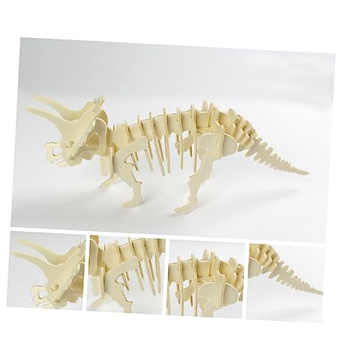 Beaupretty 6 Stück Teiliges Dinosaurier Puzzle aus Holz Bunte und Sichere Lernspielzeuge für Tyrannosaurus Stegosaurus Triceratops Hadrosaur Fördert Hand Auge Koordination und Frühkindliche von Beaupretty