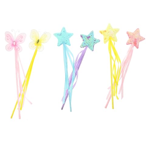 Beaupretty 6 Stück Teiliges Feenstab Bunte Cosplay Sticks für Leichte Bühnenperformance Sticks mit Funkelnden Strasssteinen für Verkleidung Fasching und Rollenspiele von Beaupretty