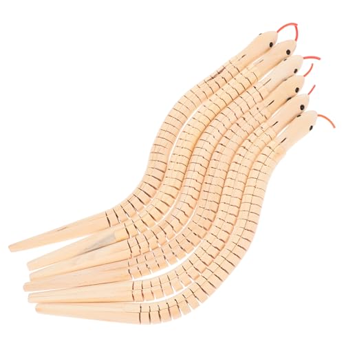 Beaupretty 6 Stück Teiliges Flexibles Holzschlangen zum Bemalen Jointed DIY Holz Schlange für Wiederverwendbar Robust und Realistisch als Halloween Deko und Lernspielzeug von Beaupretty
