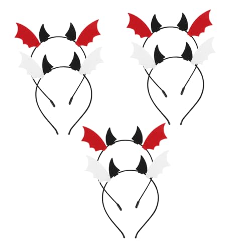 Beaupretty 6 Stück Teiliges Halloween Bat Wing Haar Accessoires Leichtes Wiederverwendbares Cosplay Stirnband mit Teufelshörnern Bequem für Party Festival und Kostümspiel von Beaupretty