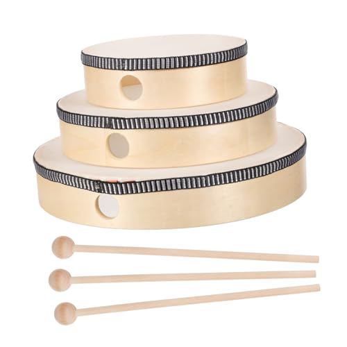 Beaupretty 6 Stück Teiliges Handtrommel Set für Holzrahmen Percussion Instrumente mit Verschiedenen Trommelgrößen und Schlägel Fördert Musikalische Entwicklung und Hand Augen Koordination von Beaupretty