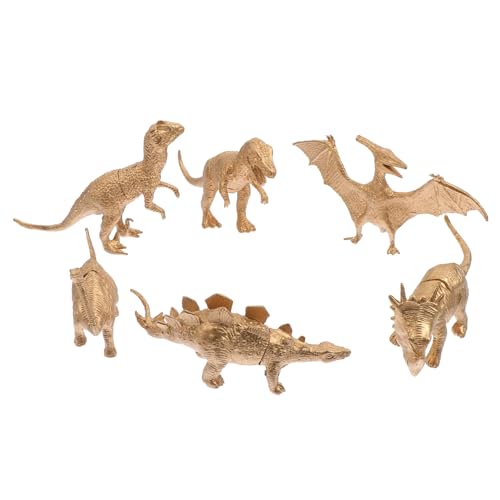 Beaupretty 6 Stück Teiliges Hohler Goldfarbener Dinosaurier Modelle aus Umweltfreundlichem Kunststoff Langlebig und Sicher Pädagogisches Wissen und Fantasie als Kinderzimmer Deko und von Beaupretty