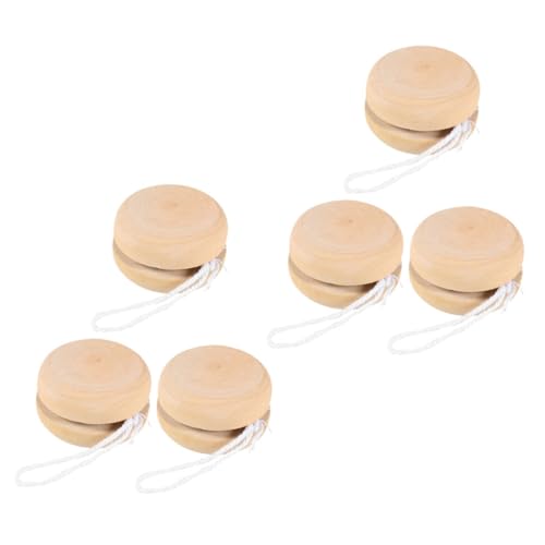 Beaupretty 6 Stück Teiliges Holz Graffiti Yo Yo Ball zum Bemalen Stabiles DIY für Fördert Kognitive Entwicklung für Gruppen und Geburtstagsaktivitäten von Beaupretty