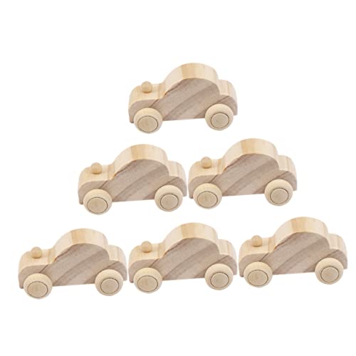 Beaupretty 6 Stück Teiliges Holzautos zum Bemalen Unfertige DIY Graffiti Fahrzeuge für Pädagogisches Holzspielzeug Kreativität und Feinmotorik für Jungen und Mädchen von Beaupretty