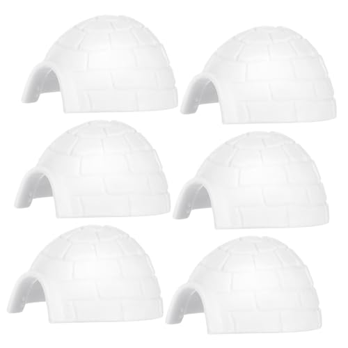 Beaupretty 6 Stück Teiliges Igloo Figuren Miniature Igloo Dekorationen für Schreibtisch und Garten Realistische Polardekorationen von Beaupretty