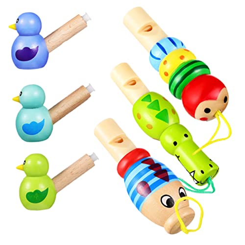 Beaupretty 6 Stück Teiliges Kinderpfeifen aus Holz mit Bunten Cartoon Tiermotiven Leichte Langlebige Musikspielzeuge für Mädchen und Jungen Lustige Partygeschenke und Geräuschmacher von Beaupretty