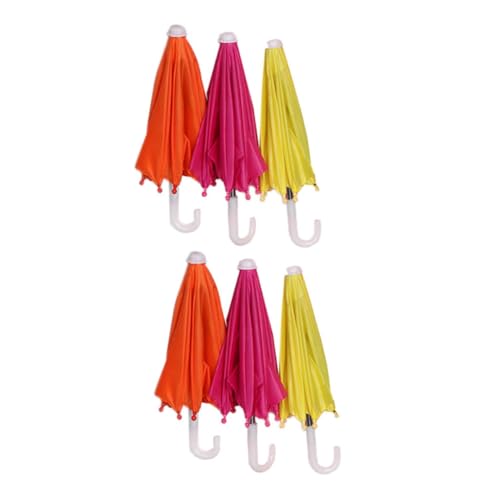 Beaupretty 6 Stück Teiliges Kleine Puppen regenschirme Leichte Kunststoff Waschbar Dekorativ für Puppenhaus Spielspaß von Beaupretty